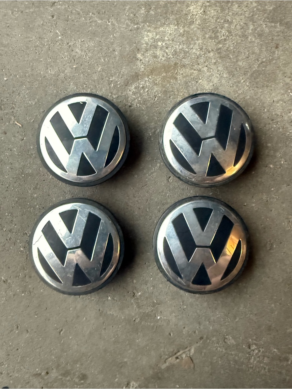 OEM VW wheel center hub caps